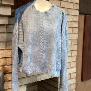Soho Apparel Light Blue Cable Knit Sweater